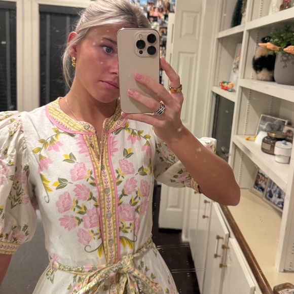 Floral Mini Dress with Puff Sleeves - Picture 2 of 3